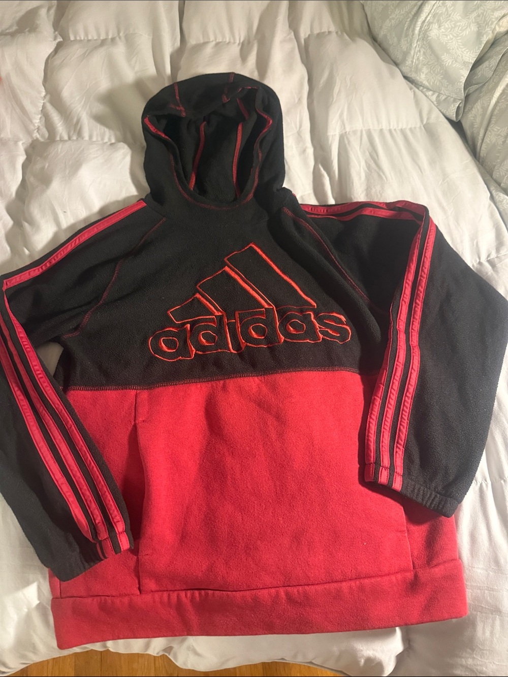 adidas Black and Red Crewneck Hoodie with Logo